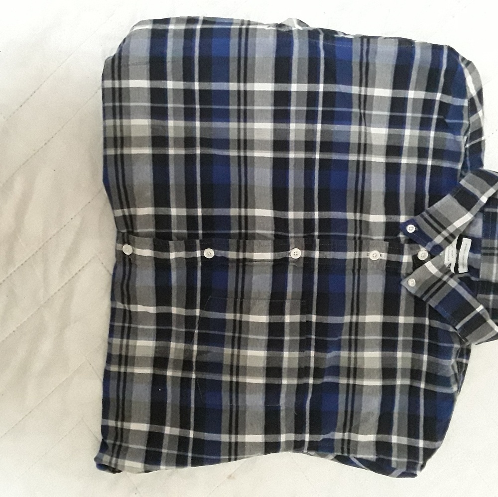 Mens button front long sleeve shirt olf navy xl
